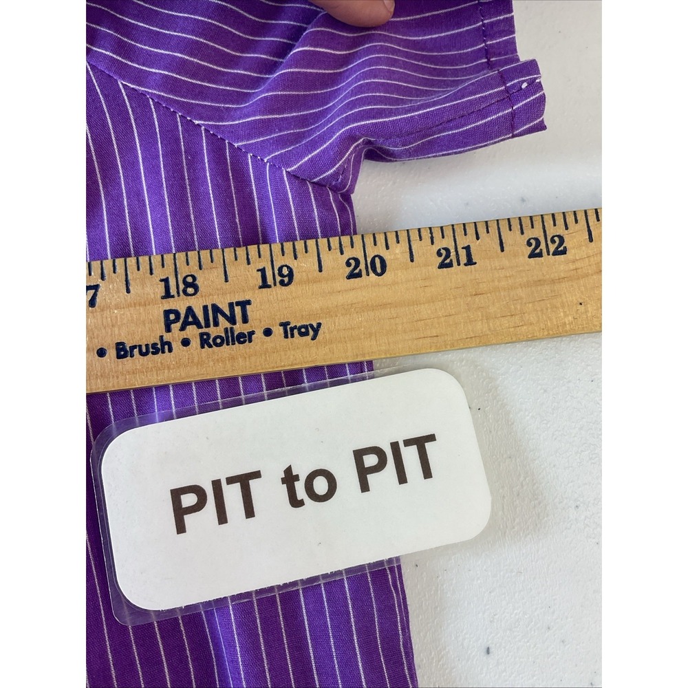 VTG Nalii Honolulu Hawaiian eyelet trim purple stripe Maxi Dress Boho 13/14 - Picture 6 of 8